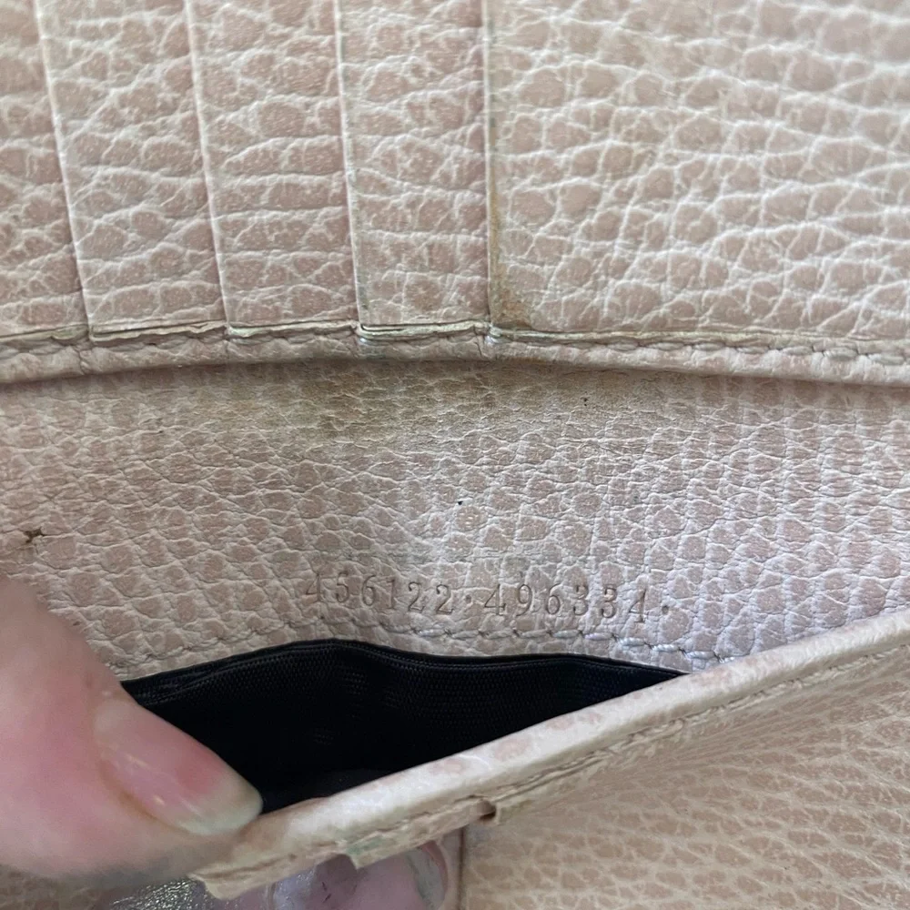 Gucci Marmont French flap bifold wallet on chain pink gold - Picture 6 of 7
